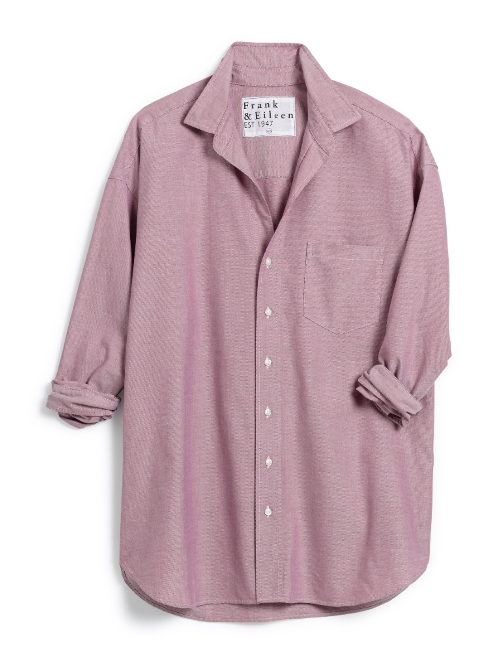 Frank and Eileen Shirley Italian Cotton Oversize Button-Up Shirt Wine S